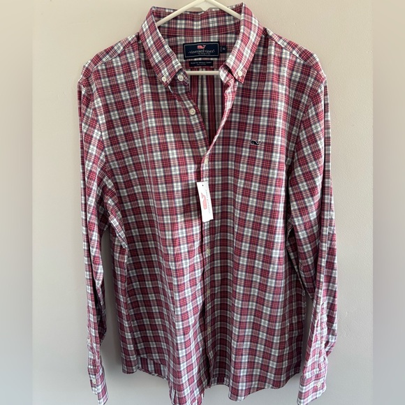 Vineyard Vines Other - Men’s New With Tags Vineyard Vines Red and White Plaid Button-Down Shirt Size XL